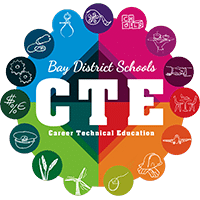 Bay District Schools Career and Technical Education (CTE) programs colorful logo